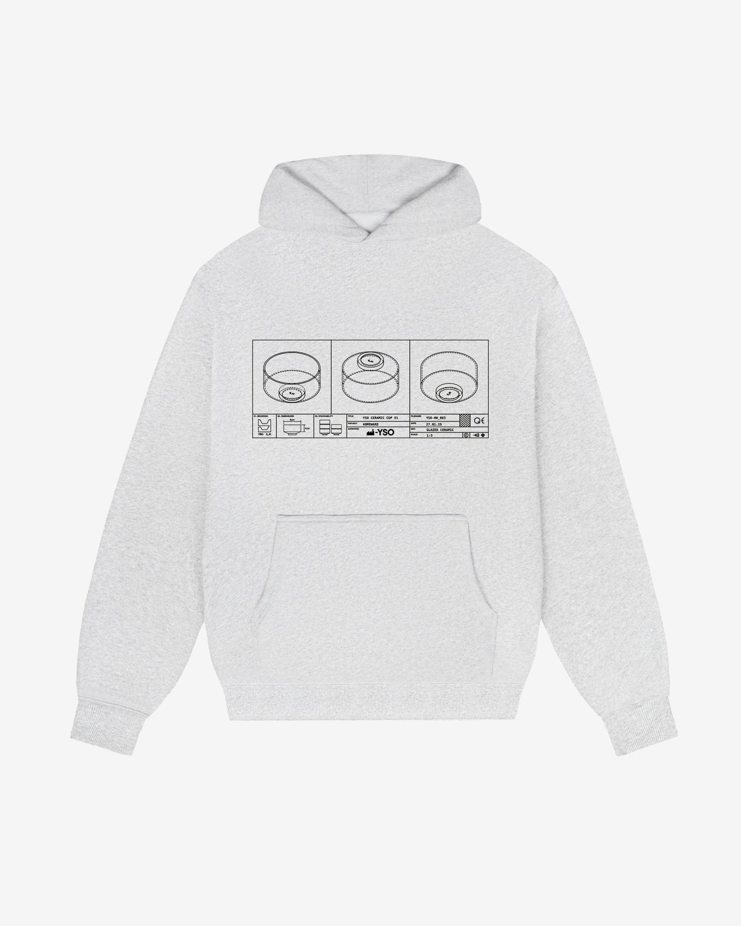 Ceramic Hoodie - Grau
